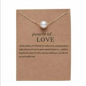 🍃14k gold plated faux pearl necklace